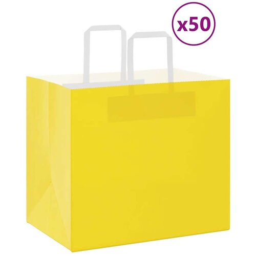  Papirnate vrećice 50 kom s ručkama žute 32x22x28 cm Cijene
