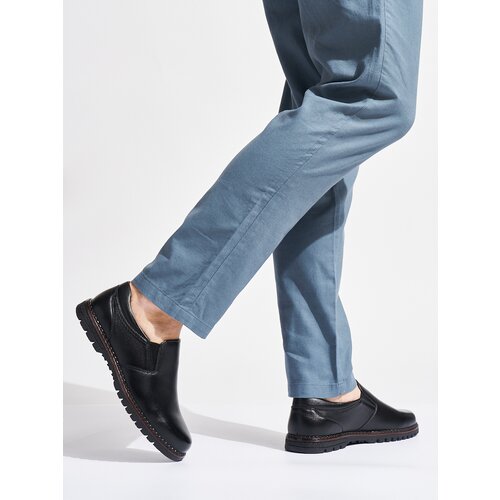 Shelvt Men's Black Slip-On Shoes Cene