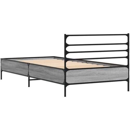 vidaXL Okvir za krevet boja hrasta 100x200cm konstruirano drvo i metal Cijene