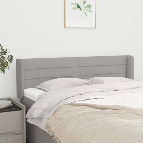  Vzglavje z u&amp;scaron;esi svetlo sivo 147x16x78/88 cm blago, (20794292) Slike