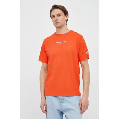North Sails Pamučna majica boja: narančasta, s tiskom
