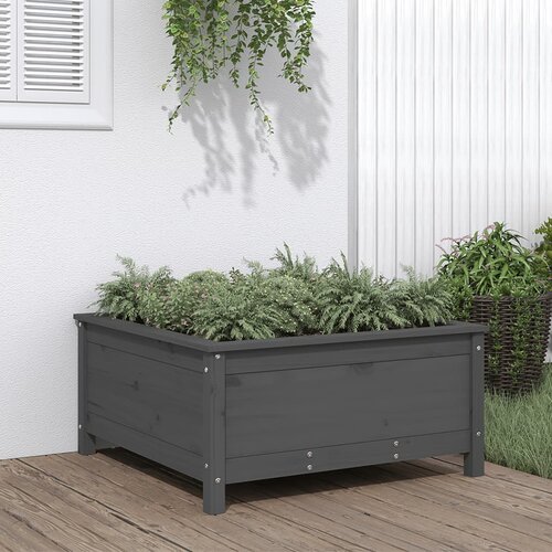 vidaXL Vrtna sadilica siva 82 5 x 82 5 x 39 cm od masivne borovine Cijene