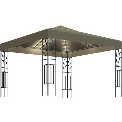  Paviljon z LED lučkami 3x3 m taupe Slike