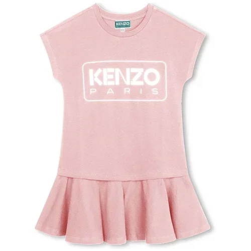 Kenzo Kids Dječja pamučna haljina boja: ružičasta, mini, širi se prema dolje