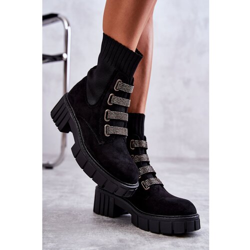 Kesi Suede Slip-On Socks Boots Black Hope Slike