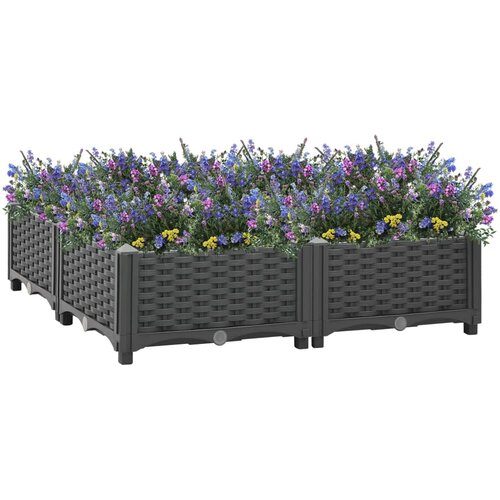 vidaXL povišena gredica 80 x 80 x 23 cm od polipropilena Cene