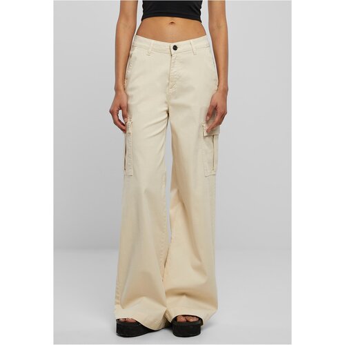 UC Ladies Ladies High Waist Wide Leg Twill Cargo Pants whitesand Slike