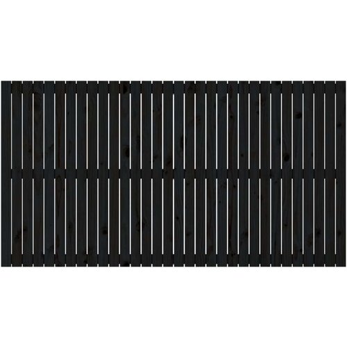  Zidno uzglavlje crni 204x3x110 cm od masivne borovine Slike