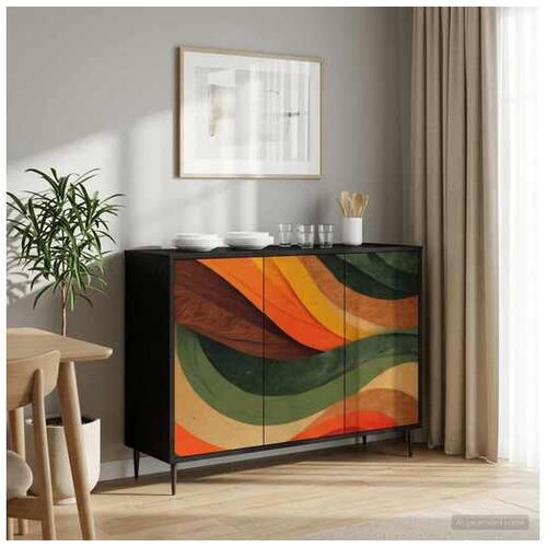 vidaXL Kreveta BONN Crni hrast 102 x 33 x 76 cm Konstruirano drvo - Retro valni uzorak Cijene