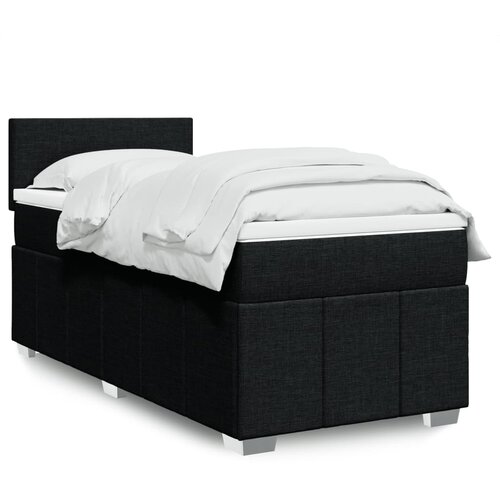 Box spring krevet s madracem crni 90x190 cm od tkanine Slike