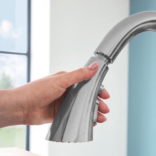 Grohe izvlečna enoročna kuhinjska armatura Zedra - supersteel (32294DC2) Slike
