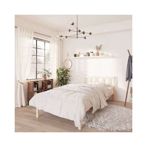 vidaXL Okvir za krevet bijeli od borovine 75 x 190 cm UK jednokrevetni Cene