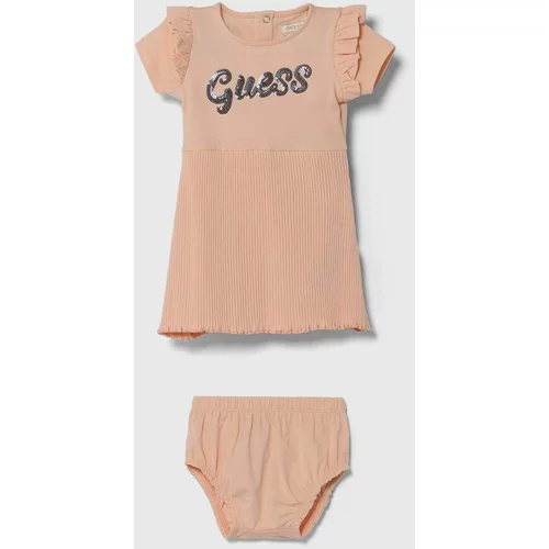 Guess Obleka za dojenčka oranžna barva