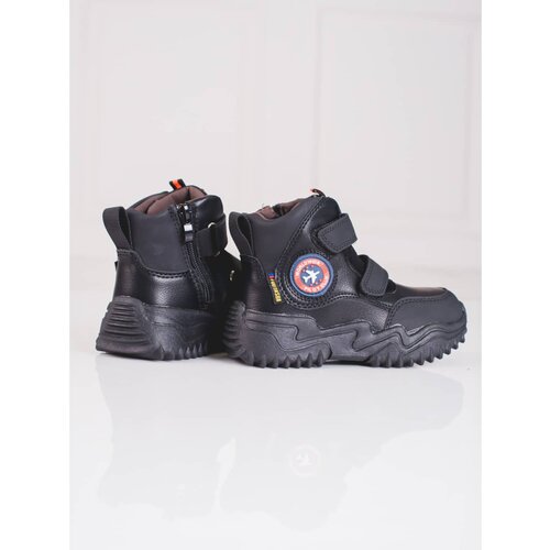 SHELOVET High boy ankle boots with Velcro black Slike