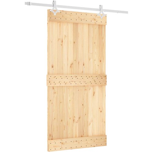  Klizna vrata Prirodna i bijela 100 x 210 cm Čvrsta borovina Slike