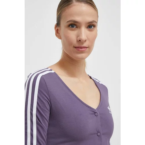 Adidas Majica z dolgimi rokavi ženski, vijolična barva