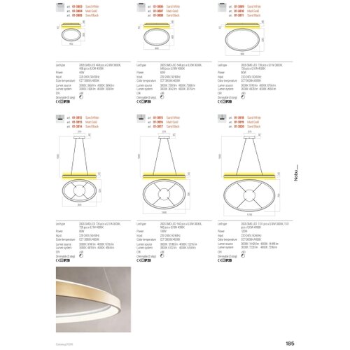  Redo 01-3807 - NOBU prigu&amp;scaron;iva stropna lampa LED/60W/230V zlatna Slike