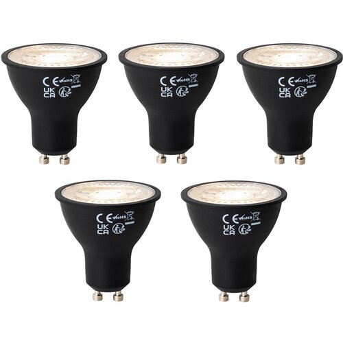 LUEDD Komplet 5 GU10 dimabre LED lamp zwart 6W 500 lm 3000K Cene