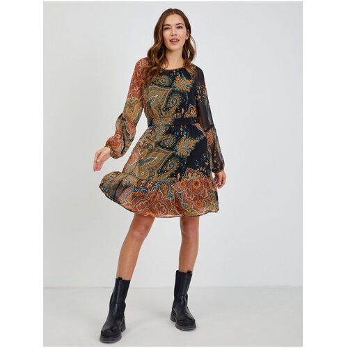 Orsay Black-brown women&amp;#039;s patterned dress - Women Slike