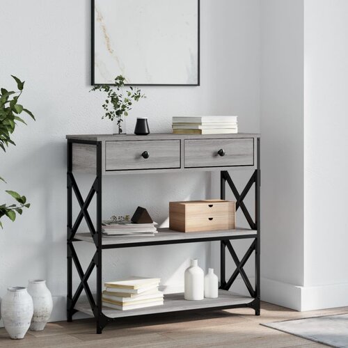 vidaXL Konzolna mizica siva sonoma 75x28x75 cm inženirski les Cene
