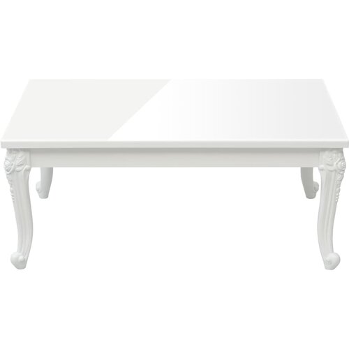  Stolić za kavu sjajni bijeli 100 x 50 x 42 cm konstruirano drvo Slike