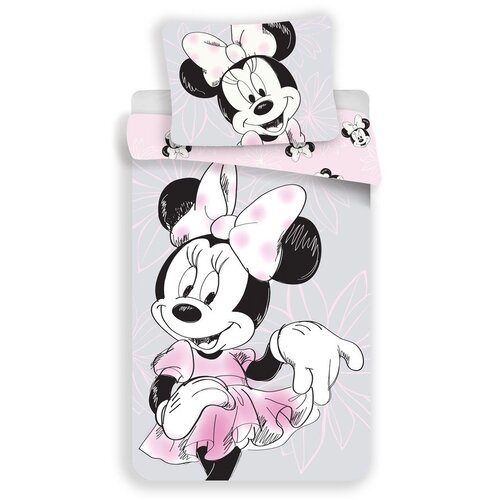 Jerry Fabrics Ružičasta/siva pamučna dječja posteljina za krevet za jednu osobu 140x200 cm Minnie Beautiful &amp;ndash; Slike