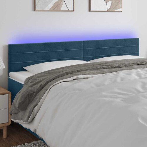  LED uzglavlje tamnoplavo 180x5x78/88 cm baršunasto Cene