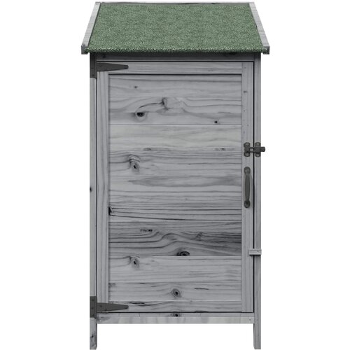  Vrtna &amp;Scaron;upa s krovom Siva 59 x 56 x 113,5 cm Čvrsto drvo jele Slike