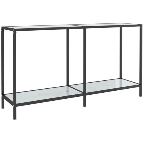 Maison Chic konzolna miza - miza ob steni bela 140x35x75,5 cm kaljeno steklo, (21785817) Slike