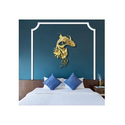 WALLXPERT APT748 M Zidna dekoracija Carpa Koi, 44x67cm, zlatna boja Cene