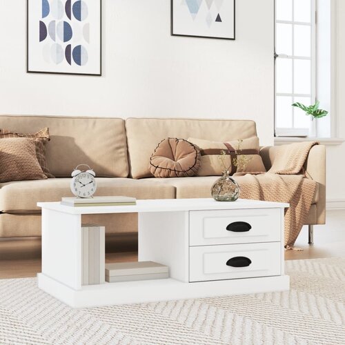 vidaXL Klubska mizica bela 90x50x35 cm inženirski les Cene