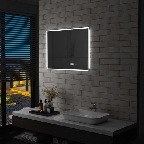 vidaXL kupaonsko LED ogledalo sa senzorom na dodir i satom 80 x 60 cm Cijene