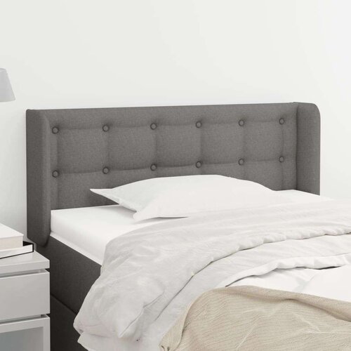  Vzglavje z u&amp;scaron;esi temno sivo 93x16x78/88 cm blago, (20792550) Slike