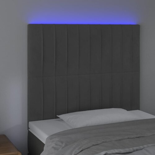  LED uzglavlje tamnosivo 80x5x118/128 cm bar&amp;scaron;unasto Slike