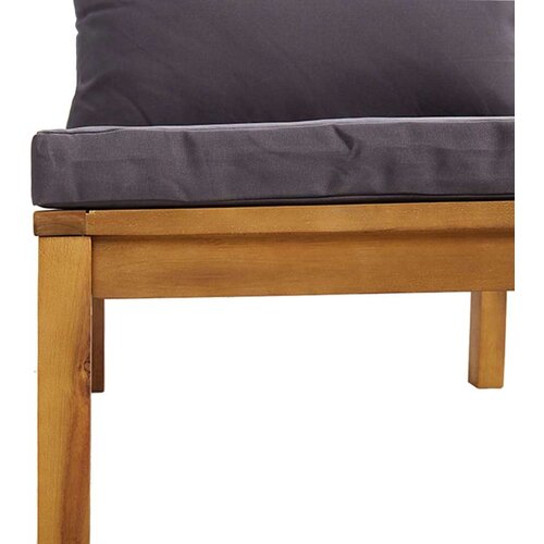 VidaXL Modularna srednja sofa s tamnosivim jastucima bagremovo drvo Slike