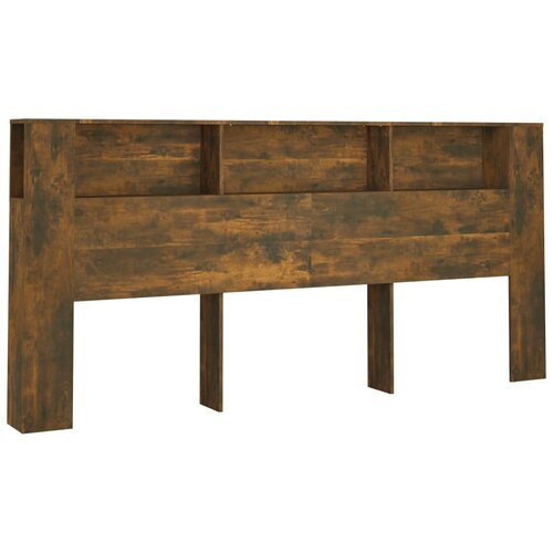 Uzglavlje s ormarićem boja dimljenog hrasta 220x18,5x104,5 cm Slike
