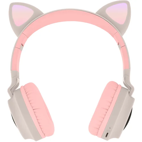 AVIZAR Slušalke Bluetooth 5.0 Cat Ear Design - bež, (20731528)