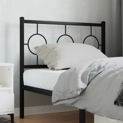 vidaXL Kovinsko posteljno vzglavje črno 90 cm