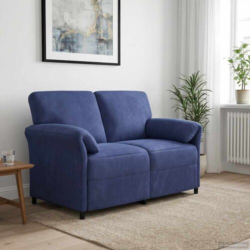 SOFA za dvije osobe Policijska plava 138 x 83 x 95 cm Baršun Cene