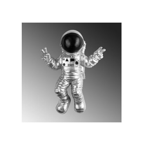 Wallxpert Zidna dekoracija Cosmonaut 7, 35x47x10 cm, srebrna boja Slike