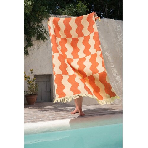 Noo.ma Rumena/oranžna bombažna brisača za na plažo 100x160 cm Nuno &amp;ndash; Slike