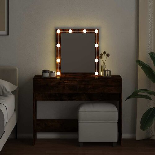  Toaletni stolić LED boja dimljenog hrasta 100 x 40 x 130 cm Slike