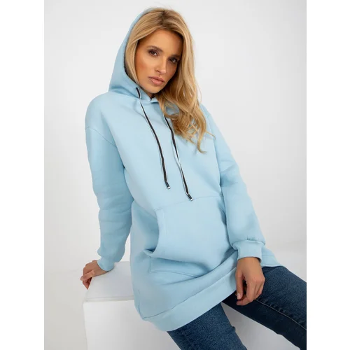 Fashion Hunters Light blue long kangaroo hoodie