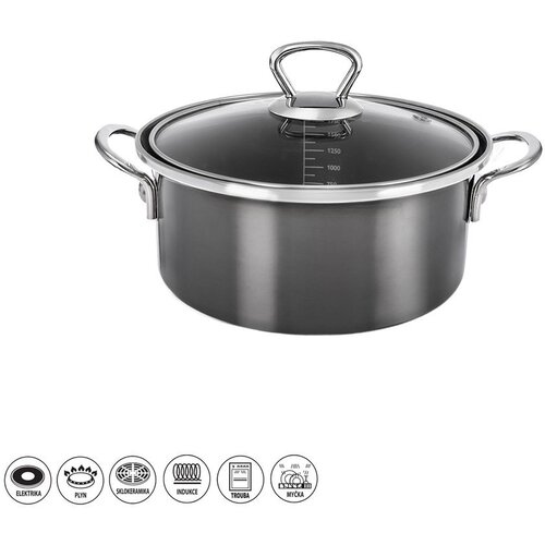 Orion Emajlirana kastrola s poklopcem 2,5 l Metalic &amp;ndash; Slike