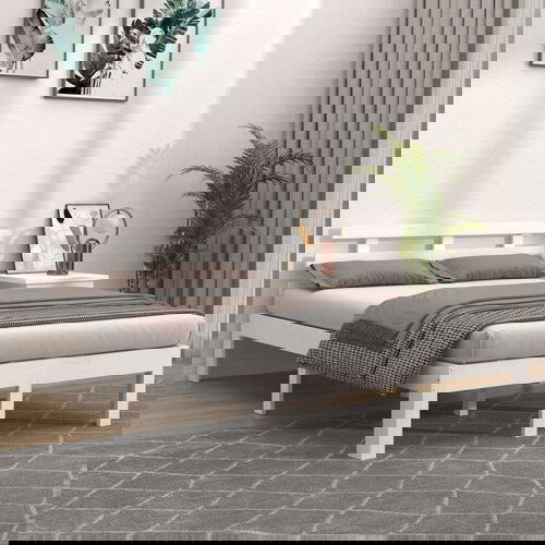  Posteljni okvir bel iz trdnega lesa 120x190 cm 4FT, (20905528) Slike