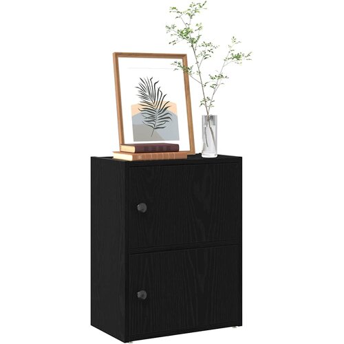 vidaXL Knjižna omara črna hrast 40x24x52 cm inženirski les Cene