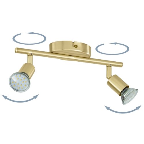 Eglo stropni reflektor Buzz-LED 33185, 2x GU10 LED 2,8 W, duljina 28,5 cm, bru&amp;scaron;eni mesing Slike