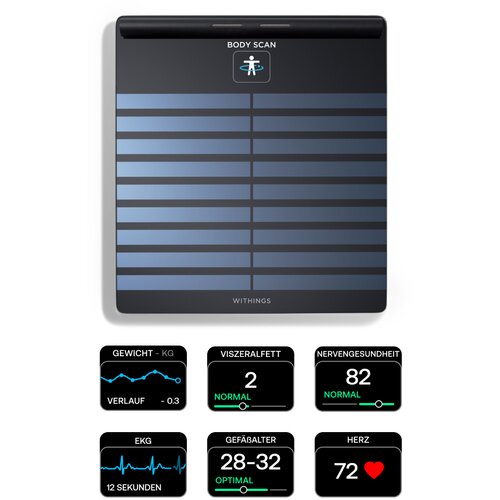 Withings WBS08-Black-All-Inter 760-10107 Body Scan povezana zdravstvena stanica, crna Slike