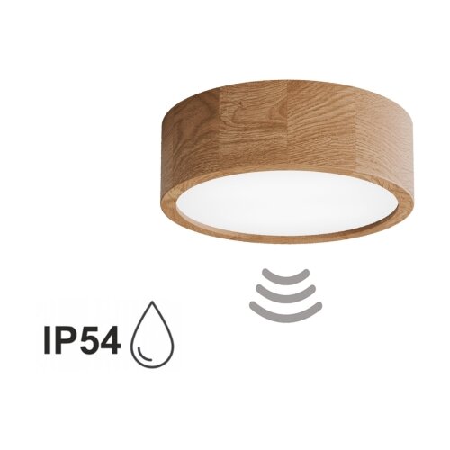  Kupatilsko plafonsko svetlo sa senzorom CLEO 2xE27/24W/230V, prečnik 27,5 cm, IP54, hrast Slike