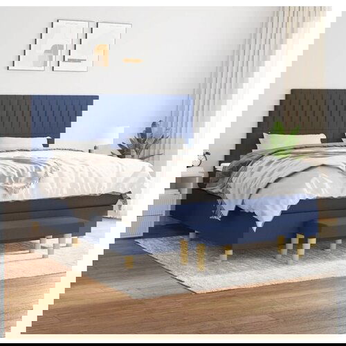 vidaXL Krevet s oprugama i madracem plavi 180x200 cm od tkanine Cijene